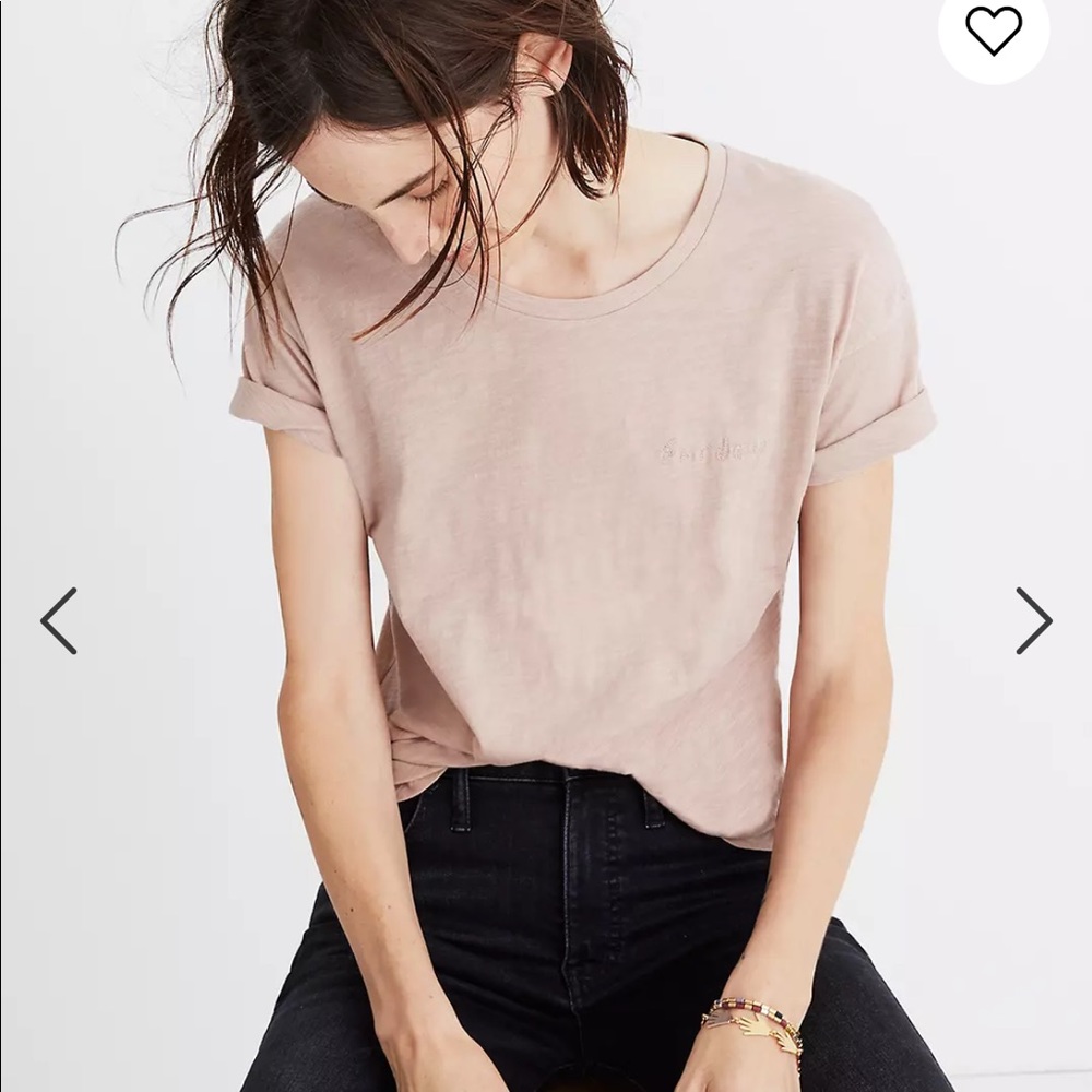 Madewell Graphic T-Shirt “Friday” | Pink | Size XS | 100% Cotton